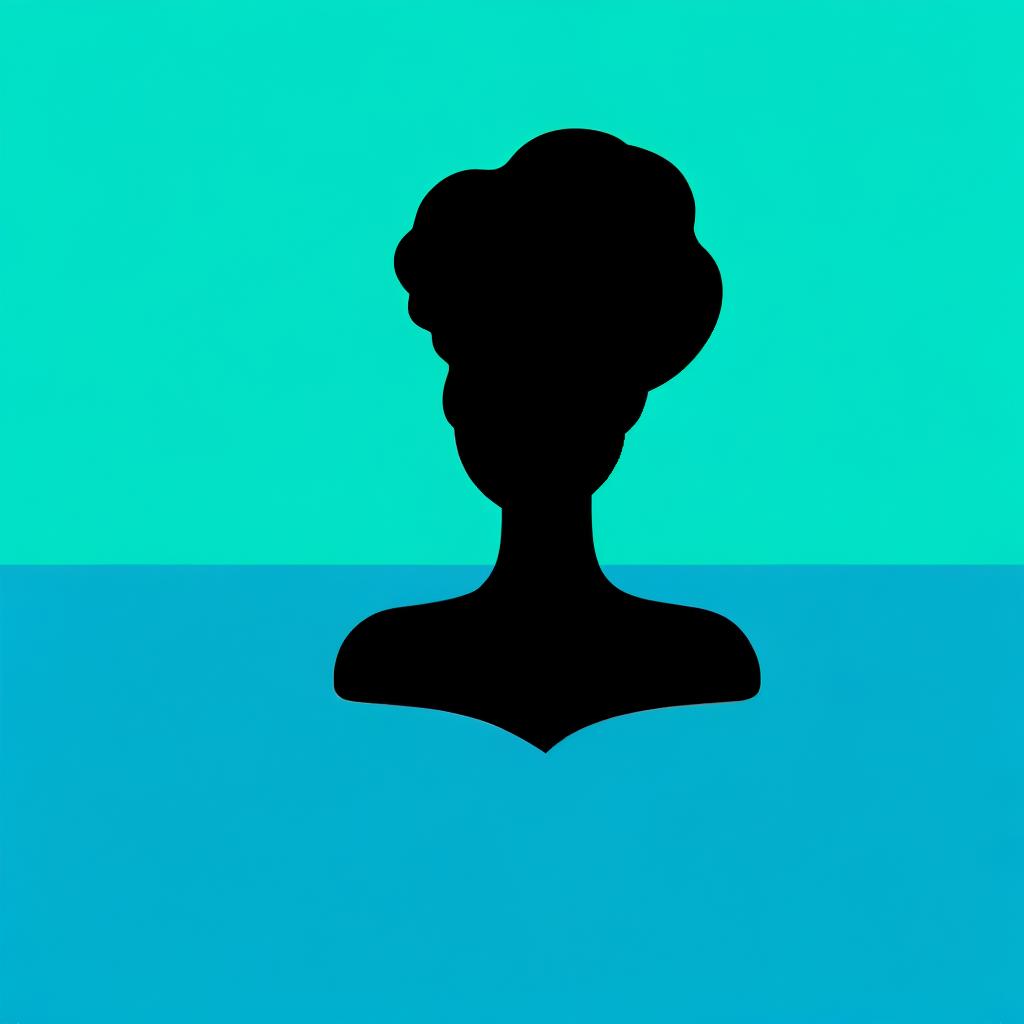 silohouette of a woman with teal background
